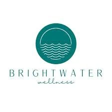 Brightwater Wellness logo with a water wave icon inside a circle.