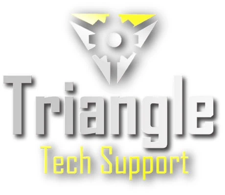 Triangle logo with gear and lightning bolt, 'Triangle Tech Support' text.