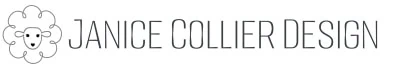 Janice Collier Design logo with a stylized flower and a bear face.