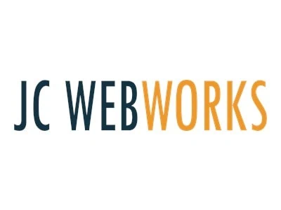JC WebWorks logo with text in black and orange.