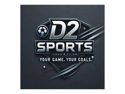 D2 Sports logo with a soccer ball and tagline "Your game. Your goals.".