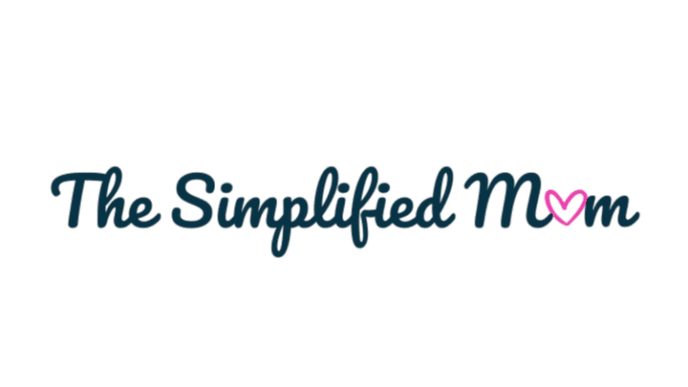 The Simplified Mom logo with a pink heart in the text.